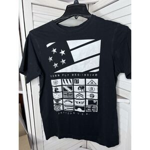 Born Fly Men's T-shirt Size Medium Black‎ W/ White Graphics